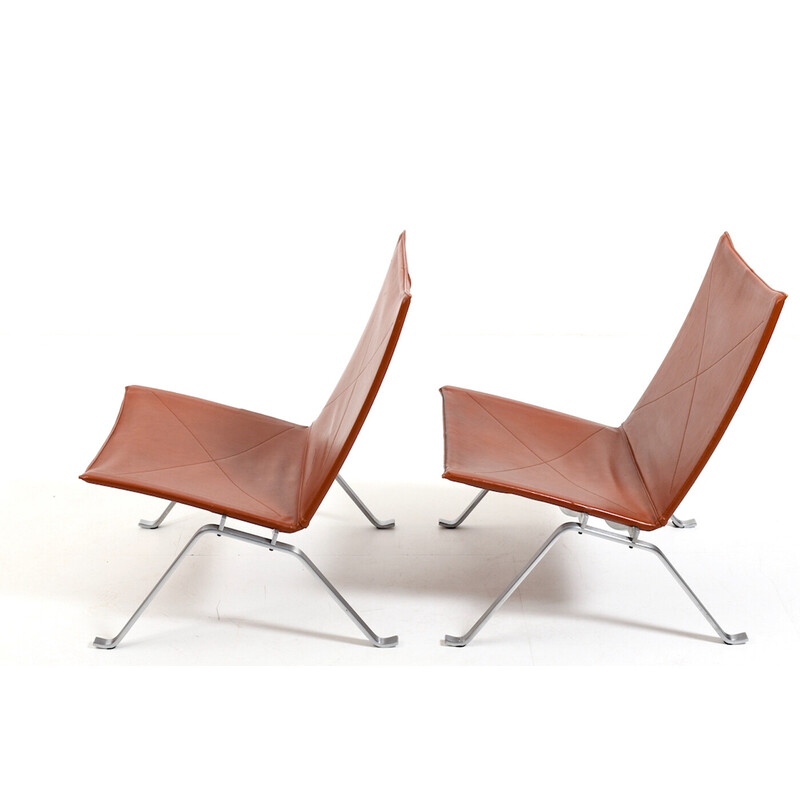 Pair of vintage Pk22 armchairs by Poul Kjaerholm for Fritz Hansen, 1980s