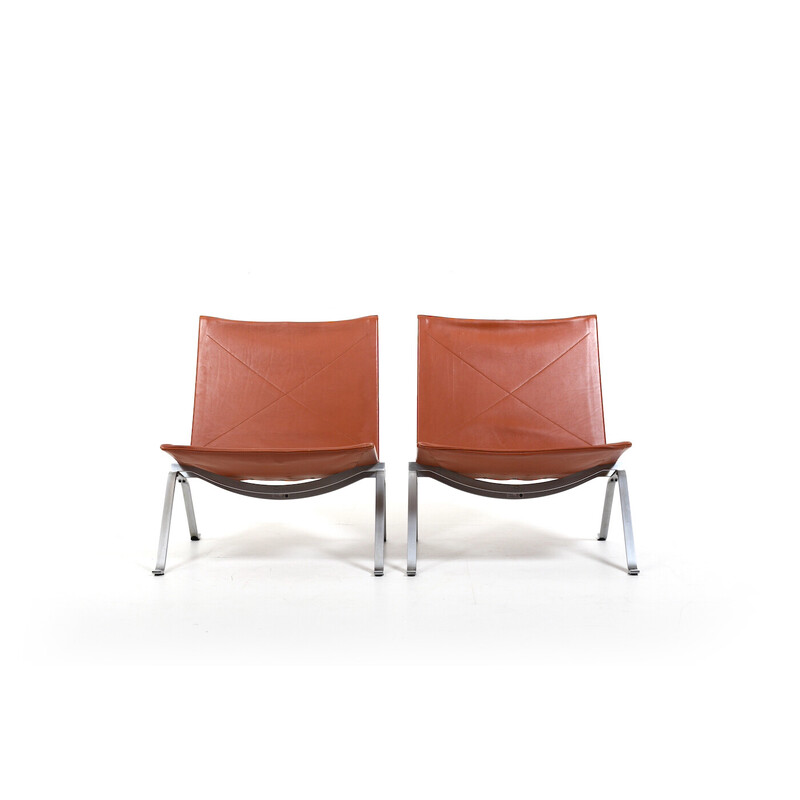 Par de poltronas vintage Pk22 de Poul Kjaerholm para Fritz Hansen, década de 1980