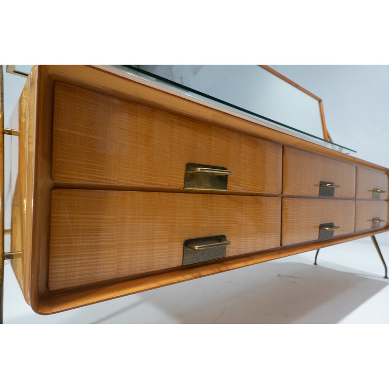 Mid-century gespiegeld dressoir van Silvio Cavatorta, Italië 1958