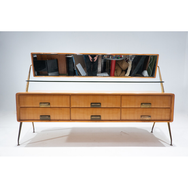 Mid-century gespiegeld dressoir van Silvio Cavatorta, Italië 1958