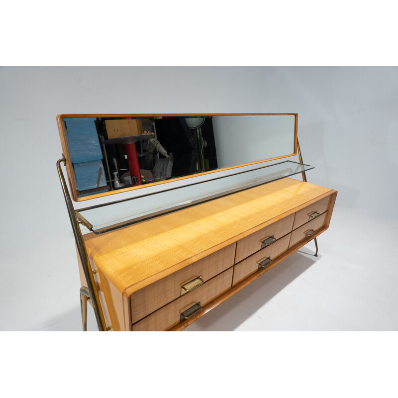 Mid-century gespiegeld dressoir van Silvio Cavatorta, Italië 1958