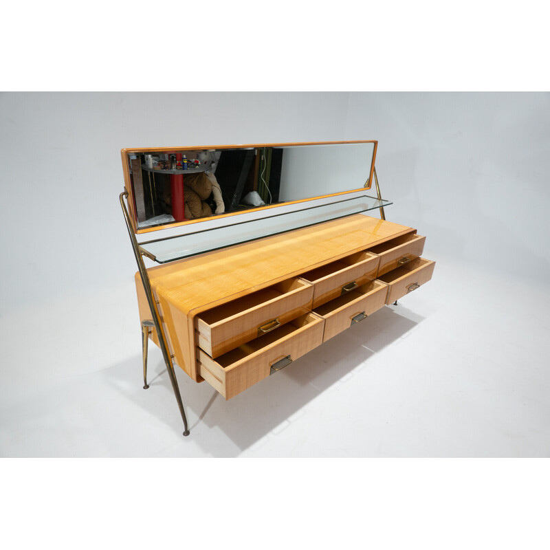 Mid-century gespiegeld dressoir van Silvio Cavatorta, Italië 1958