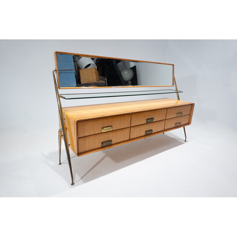 Mid-century gespiegeld dressoir van Silvio Cavatorta, Italië 1958