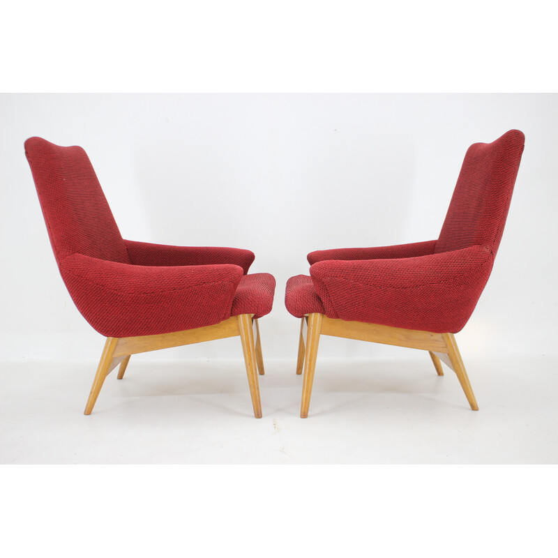 Paire de fauteuils lounge vintage par Miroslav Navratil, Tchécoslovaquie 1960