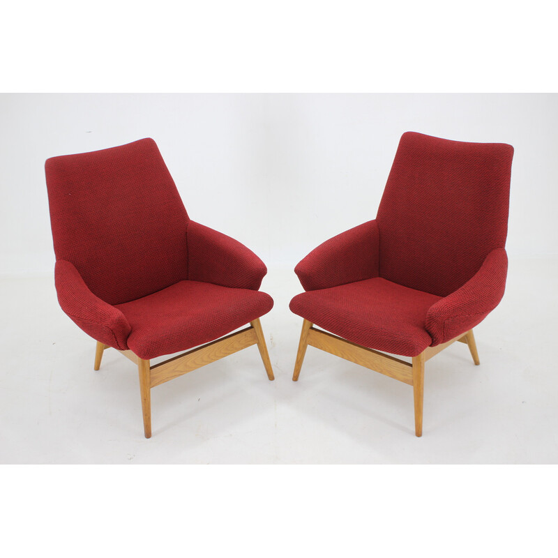 Pair of vintage lounge chairs by Miroslav Navratil, Czechoslovakia 1960s