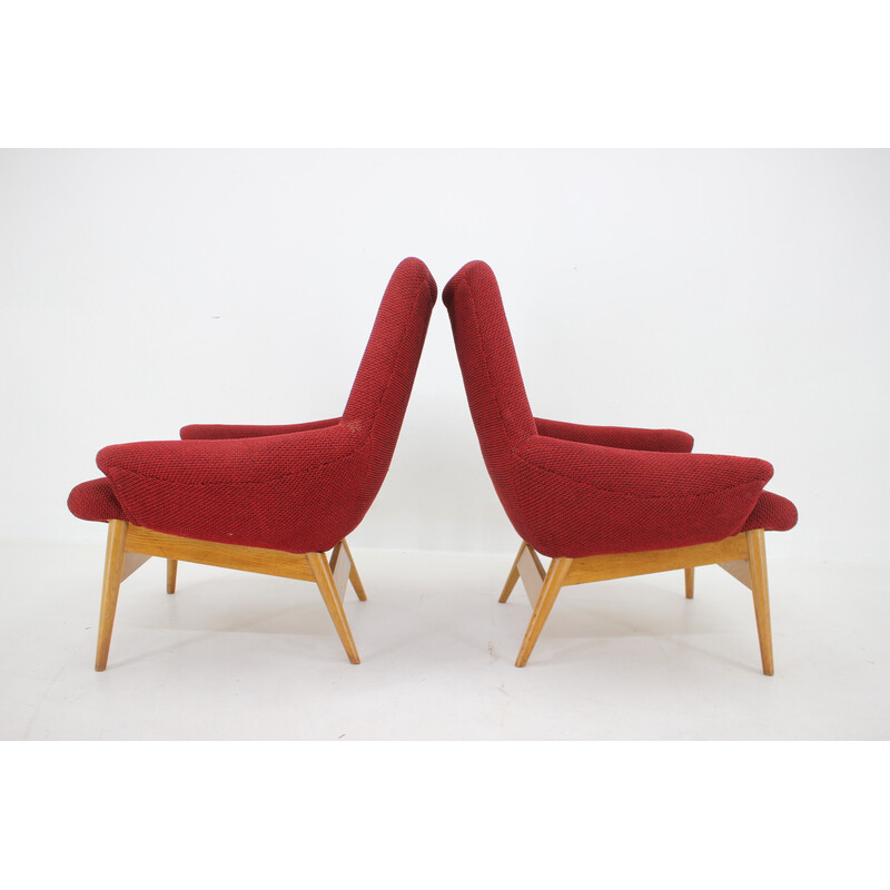 Paire de fauteuils lounge vintage par Miroslav Navratil, Tchécoslovaquie 1960