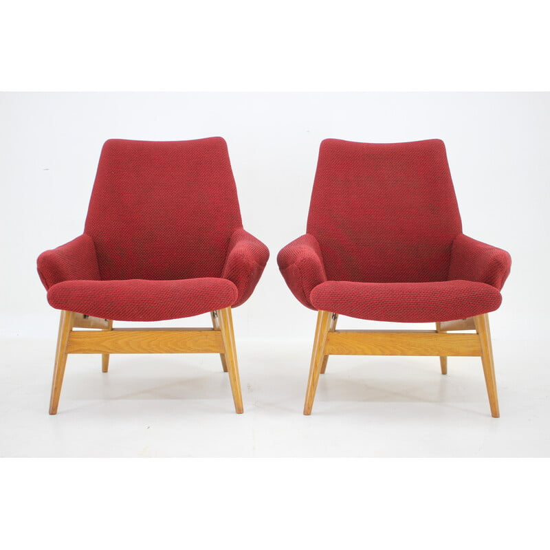 Pair of vintage lounge chairs by Miroslav Navratil, Czechoslovakia 1960s