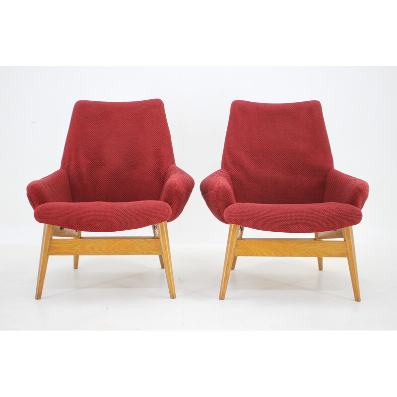 Pair of vintage lounge chairs by Miroslav Navratil, Czechoslovakia 1960s