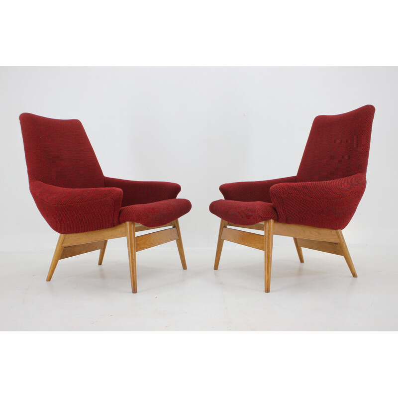 Pair of vintage lounge chairs by Miroslav Navratil, Czechoslovakia 1960s