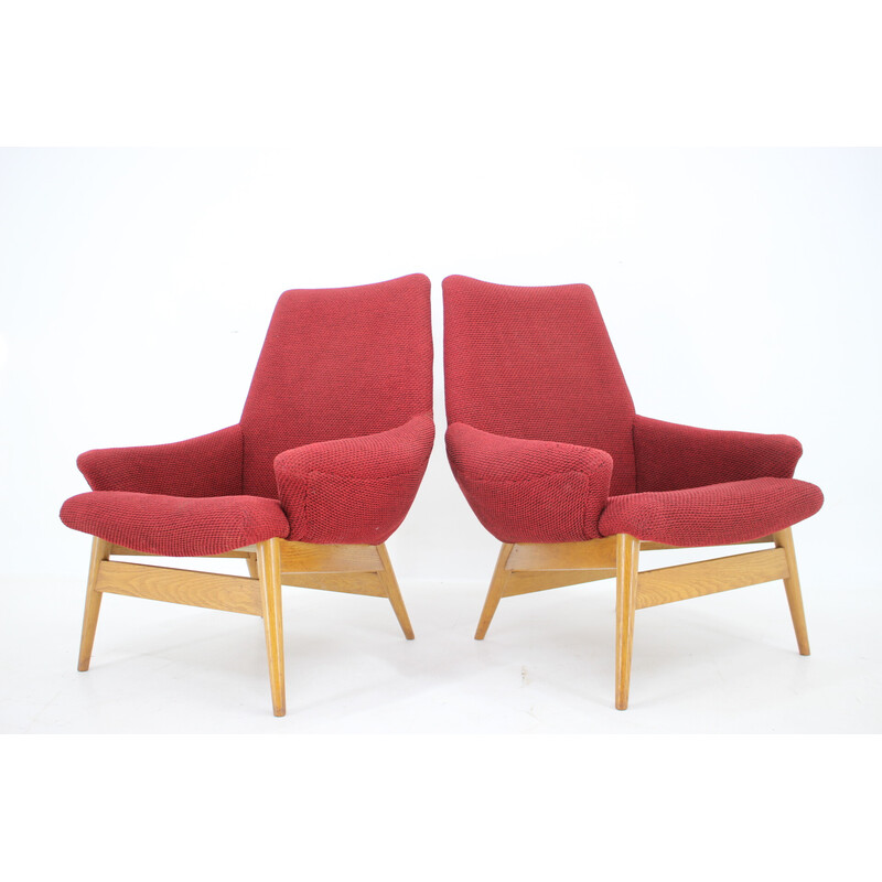 Pair of vintage lounge chairs by Miroslav Navratil, Czechoslovakia 1960s