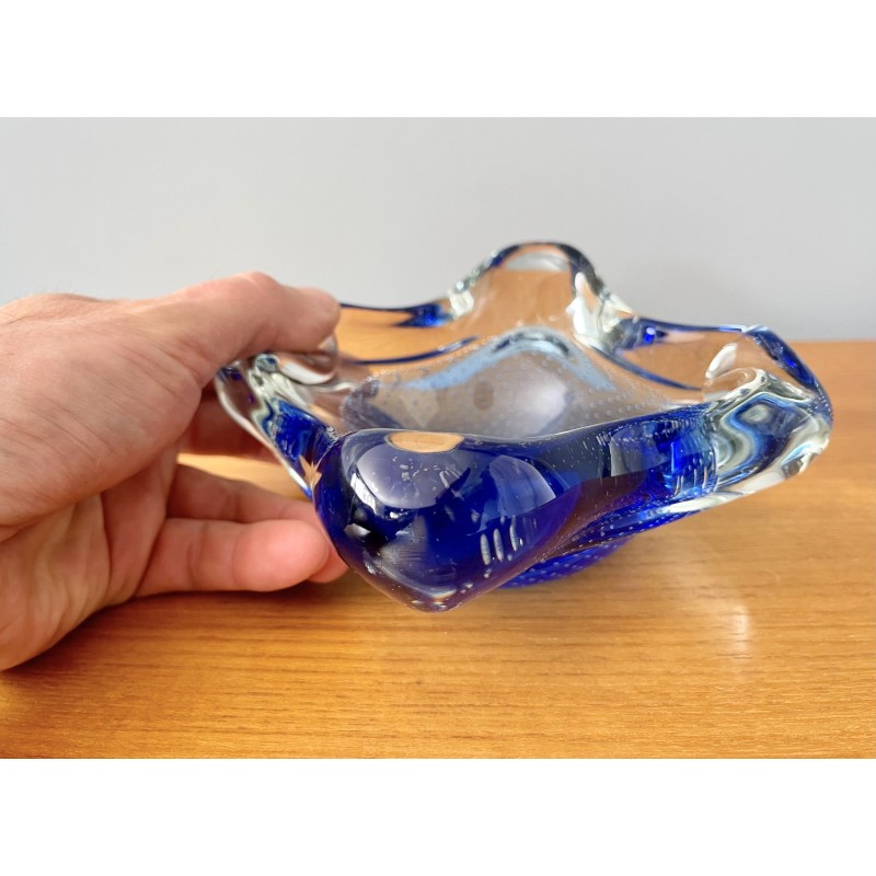 Vintage ashtray in blue Murano glass, Italy 1960s
