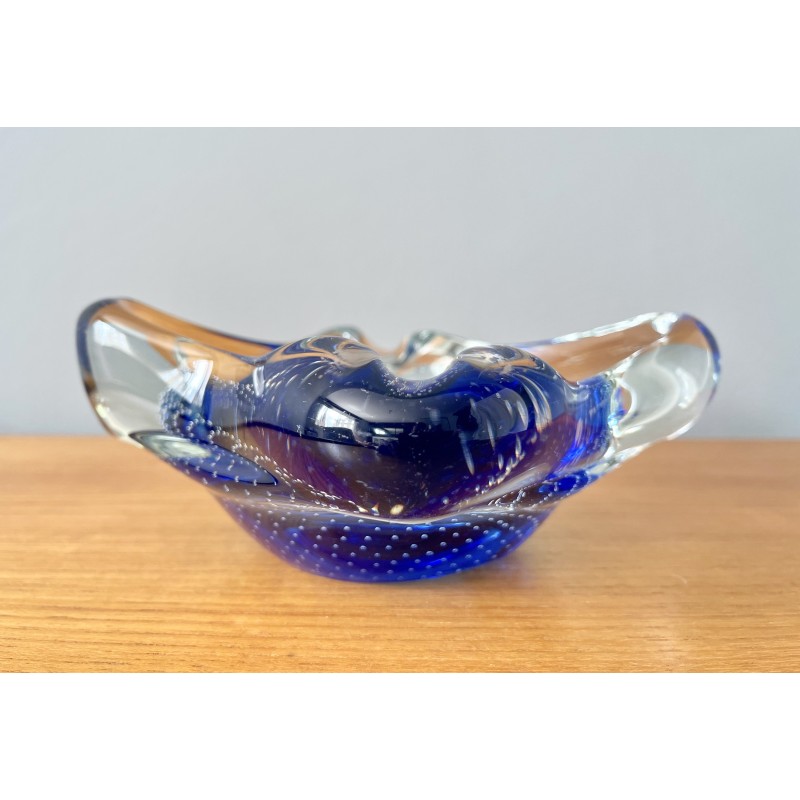 Vintage ashtray in blue Murano glass, Italy 1960s