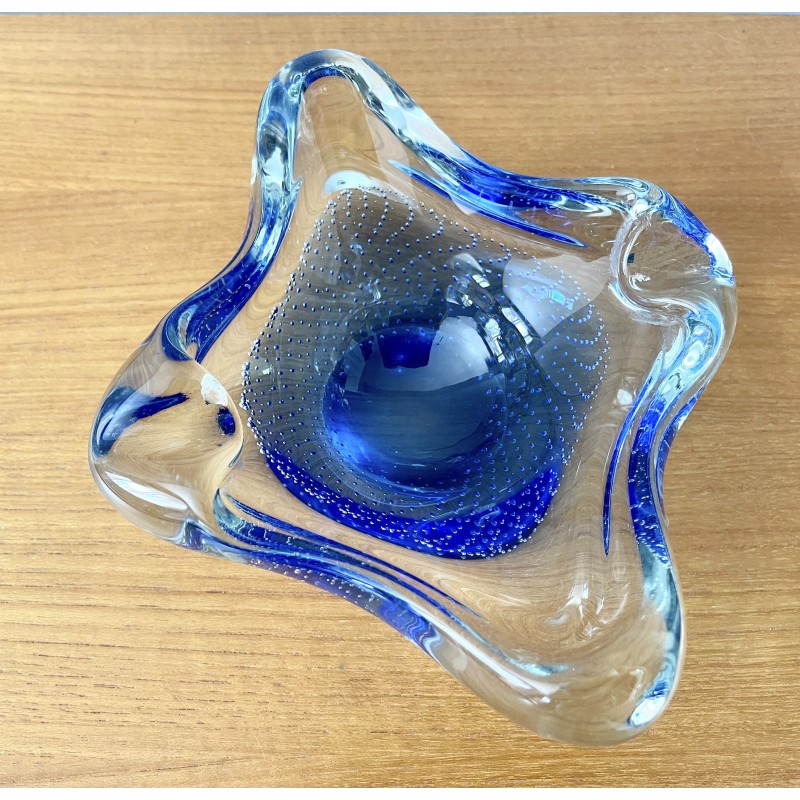 Vintage ashtray in blue Murano glass, Italy 1960s