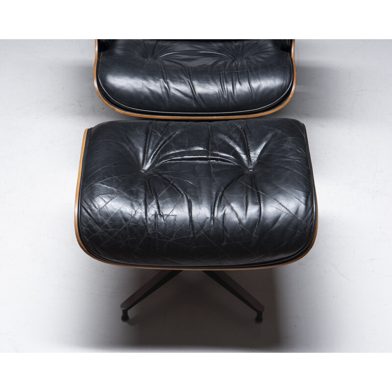 Vintage lounge chair with footrest by Ray and Charles Eames for Herman Miller, USA 1977