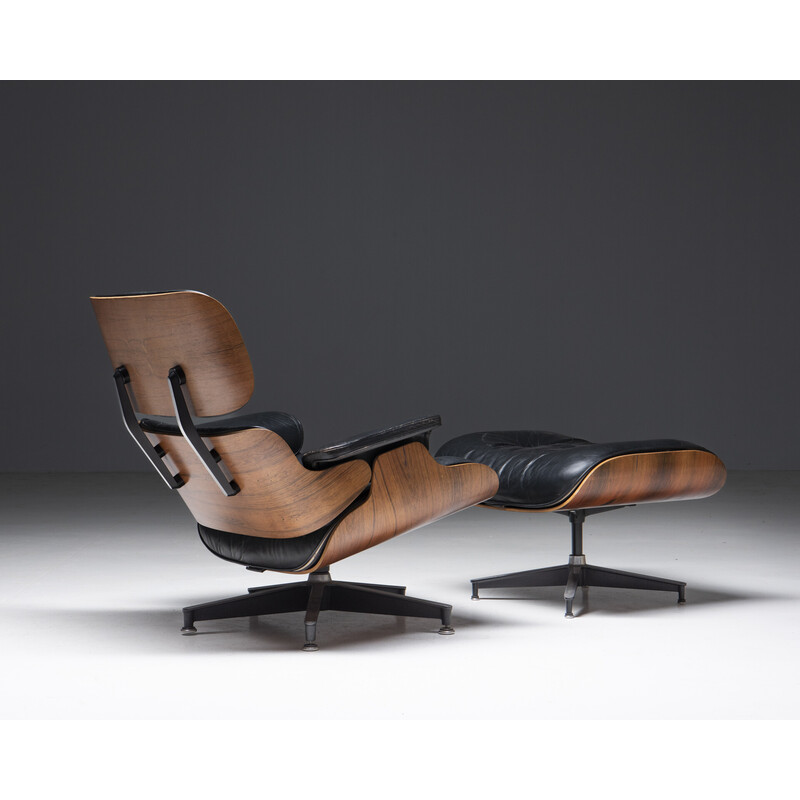 Vintage lounge chair with footrest by Ray and Charles Eames for Herman Miller, USA 1977