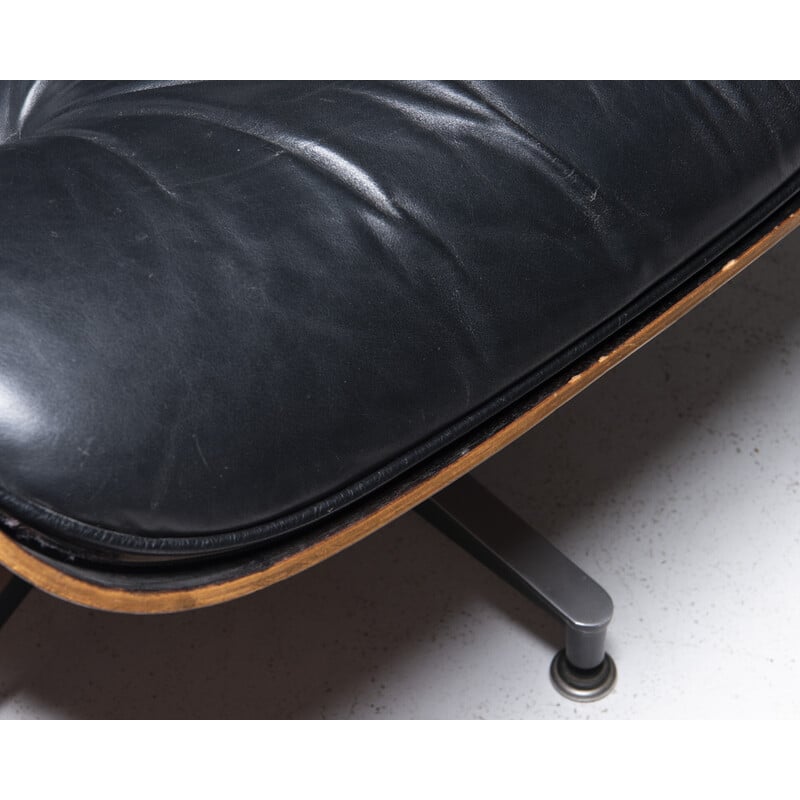 Vintage lounge chair with footrest by Ray and Charles Eames for Herman Miller, USA 1977