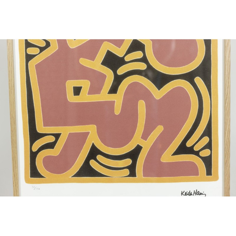 Vintage zeefdruk door Keith Haring, 1990