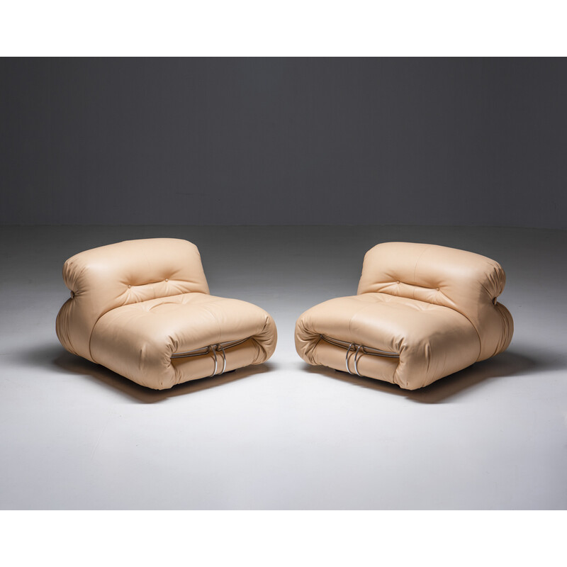 Par de poltronas "Soriana" italianas de Tobia e Afra Scarpa para Cassina, 1960