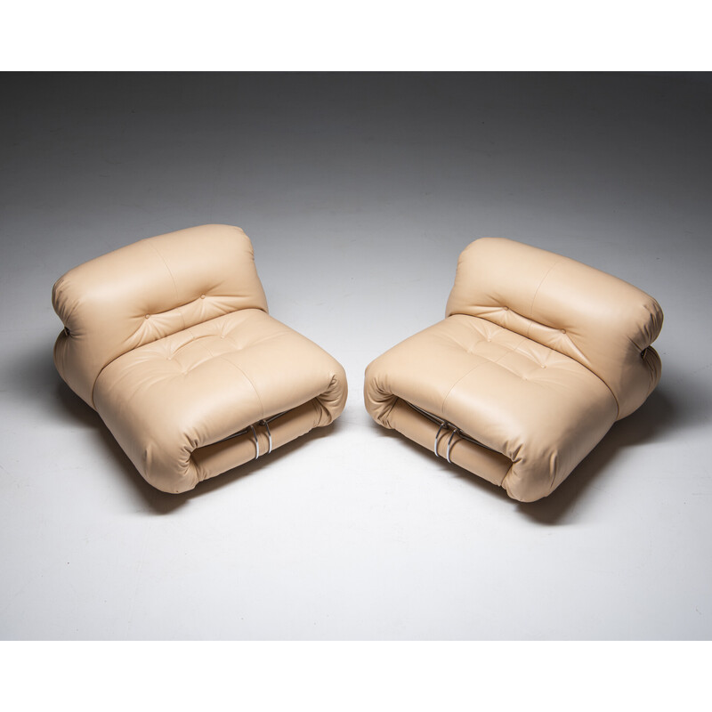 Pareja de sillones italianos de época "Soriana" de Tobia y Afra Scarpa para Cassina, 1960