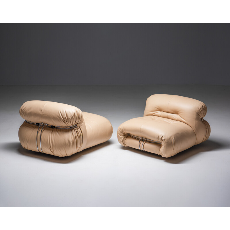 Pareja de sillones italianos de época "Soriana" de Tobia y Afra Scarpa para Cassina, 1960