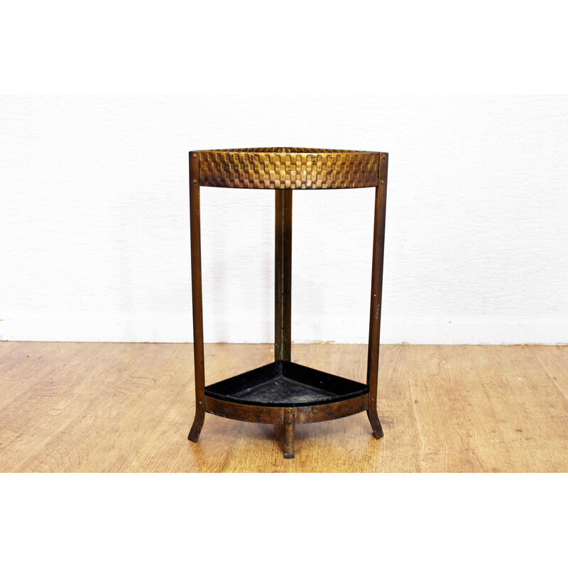 Vintage gilded metal umbrella stand, 1950