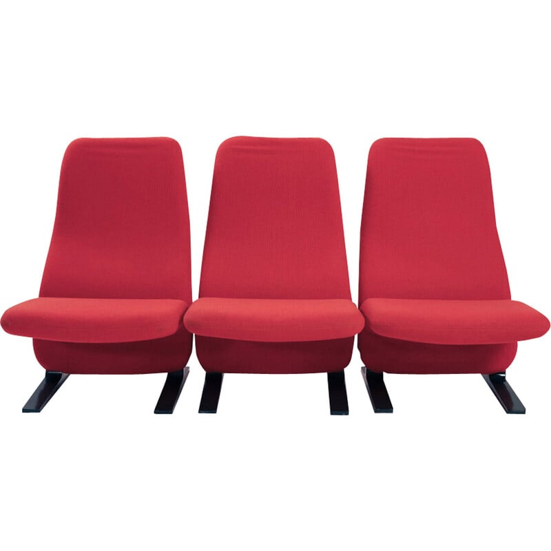Set of 3 vintage Concorde armchairs by Pierre Paulin for Artifort
