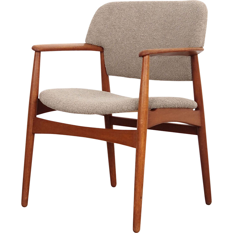 Vintage Danish oakwood armchair by Ejner Larsen and Aksel Bender Madsen for Fritz Hansen, 1960s