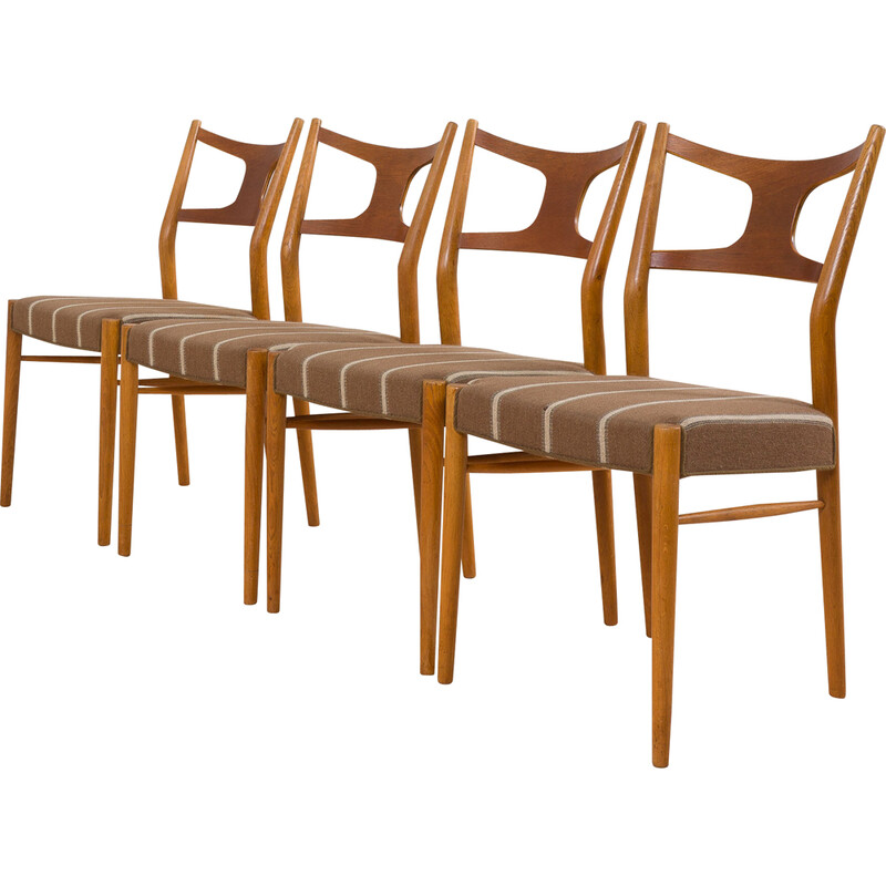 Conjunto de 4 cadeiras laterais vintage em teca e madeira de carvalho de Kurt Østervig para Randers Møbelfabrik, 1956