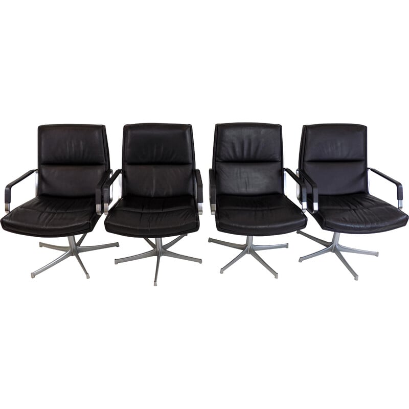 Set of 4 vintage Fk 711 armchairs by Preben Fabricius for Walter Knoll