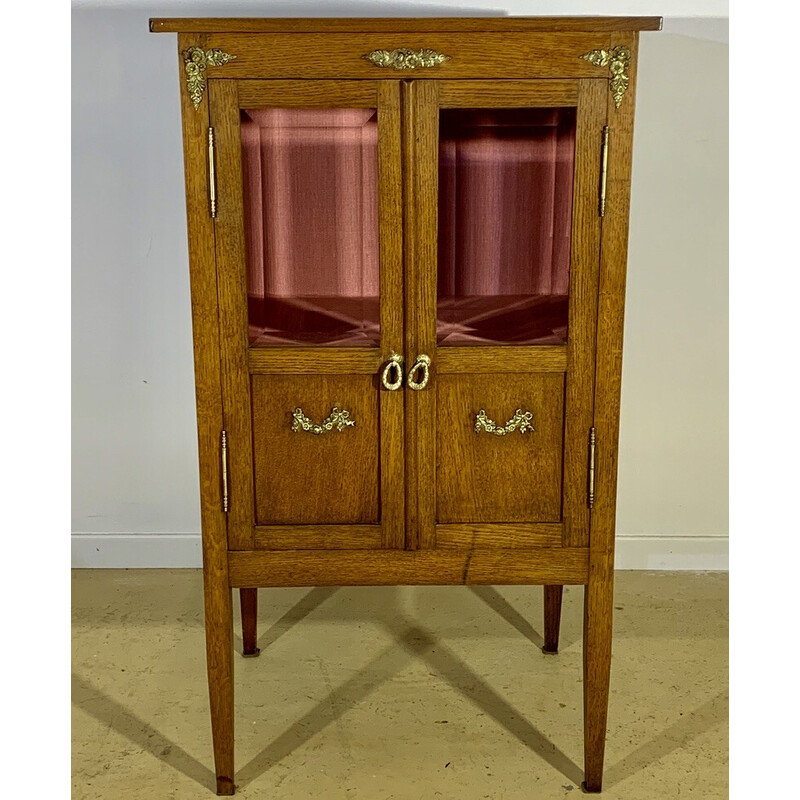 Vintage Art Deco oakwood display cabinet, 1925