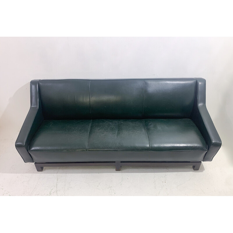 Mid-century three seater leather sofa by Emiel Veranneman