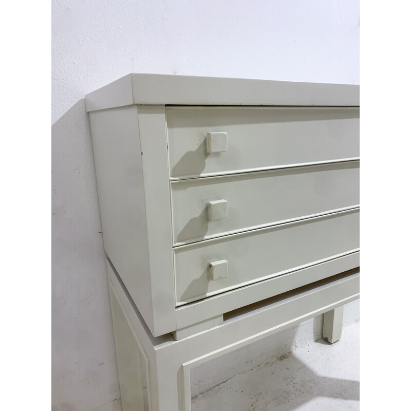 Mid-century white wood chest of drawers by Emiel Veranneman, 1958