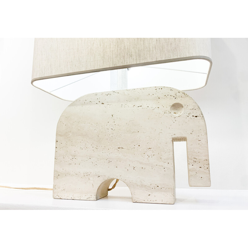 Mid-century travertine elephant table lamp by Fratelli Mannelli for Signa, Italy 1970s