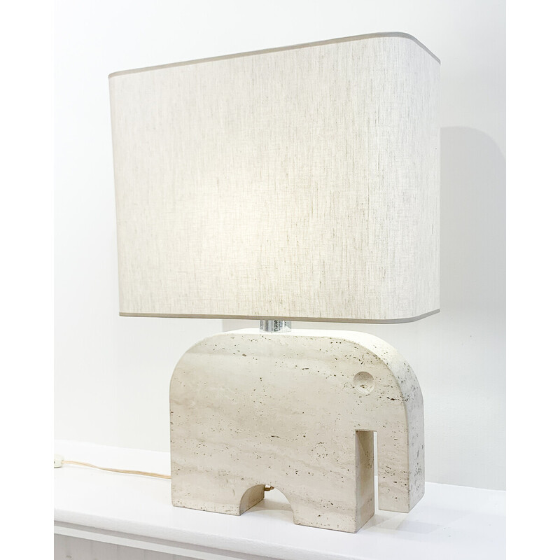 Mid-century travertine elephant table lamp by Fratelli Mannelli for Signa, Italy 1970s