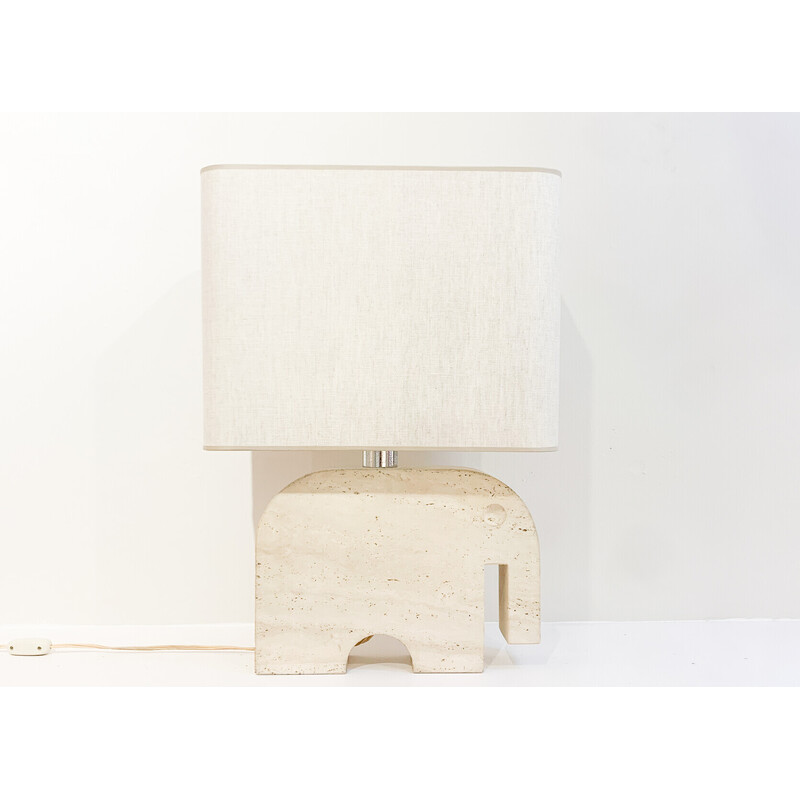 Mid-century travertine elephant table lamp by Fratelli Mannelli for Signa, Italy 1970s