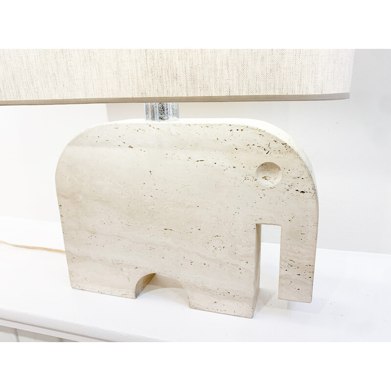 Mid-century travertine elephant table lamp by Fratelli Mannelli for Signa, Italy 1970s