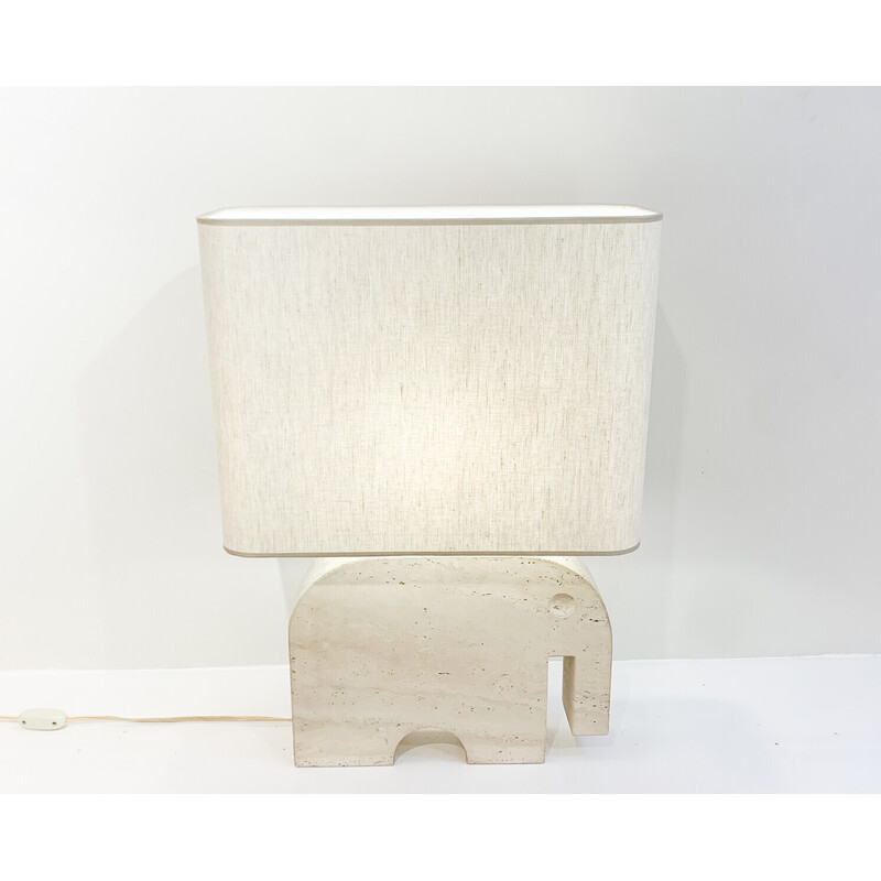 Mid-century travertine elephant table lamp by Fratelli Mannelli for Signa, Italy 1970s