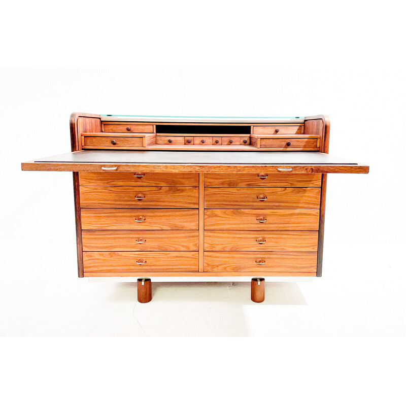 Mid-century walnut secretary model 804 by Gianfranco Frattini for Bernini, Italy 1960s