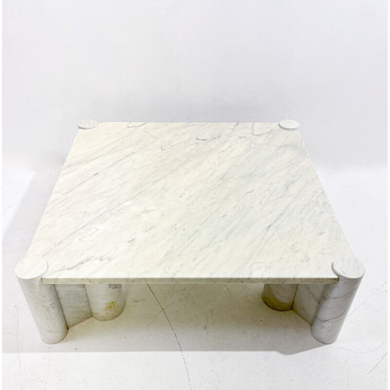 Jumbo Couchtisch aus weißem Carrara-Marmor von Gae Aulenti für Knoll Inc, 1960er Jahre