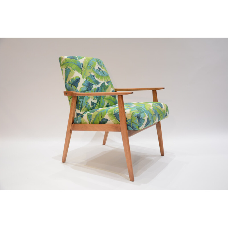 Polish armchair with leaves design - 1960s