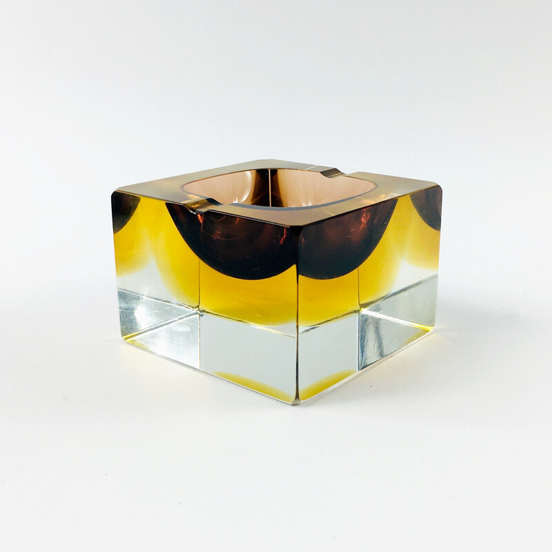 Vintage Murano glass ashtray by Flavio Poli for Seguso, Italy 1970s