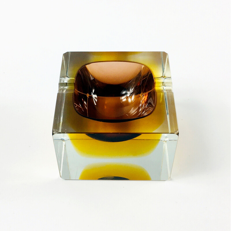 Vintage Murano glass ashtray by Flavio Poli for Seguso, Italy 1970s