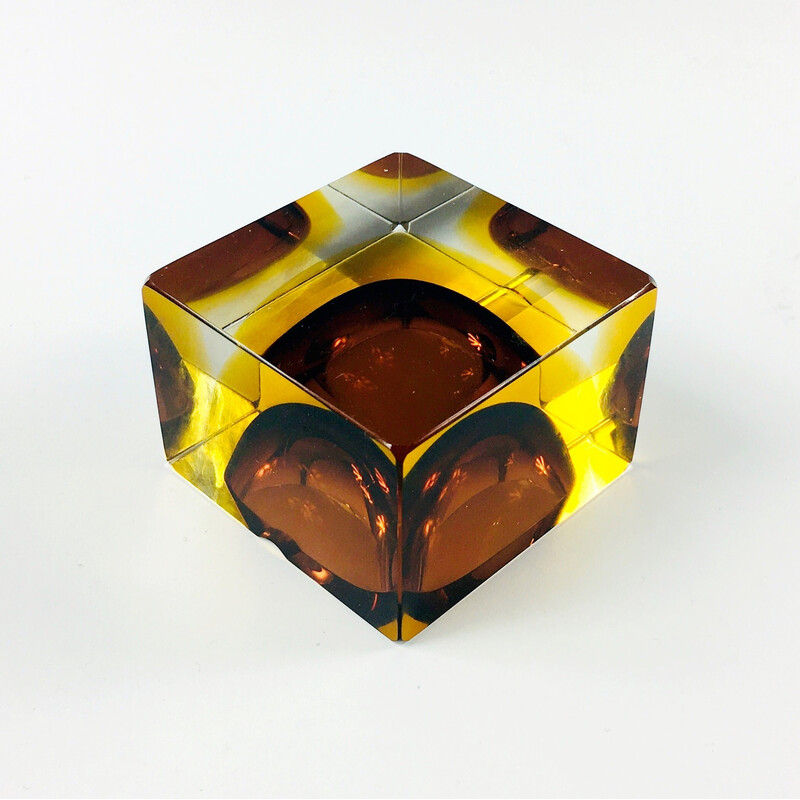 Vintage Murano glass ashtray by Flavio Poli for Seguso, Italy 1970s