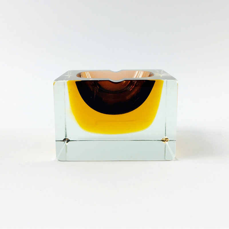 Vintage Murano glass ashtray by Flavio Poli for Seguso, Italy 1970s