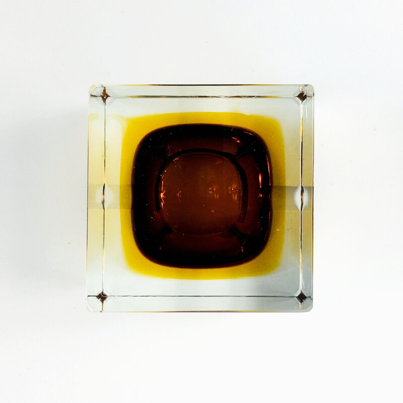 Vintage Murano glass ashtray by Flavio Poli for Seguso, Italy 1970s