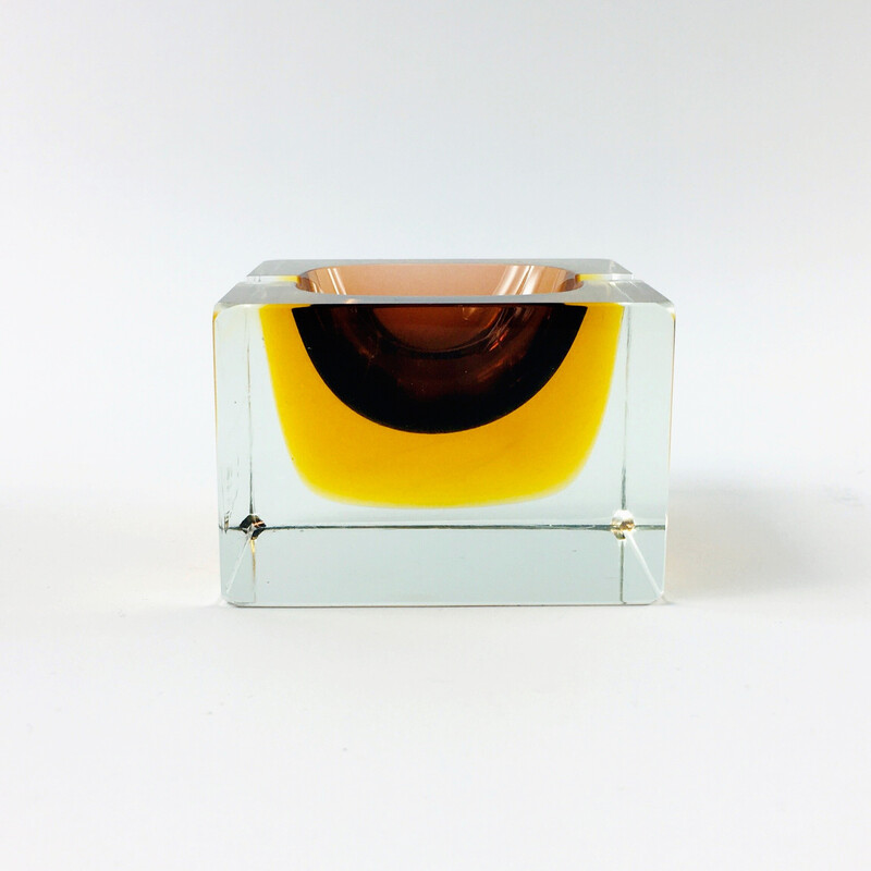 Vintage Murano glass ashtray by Flavio Poli for Seguso, Italy 1970s