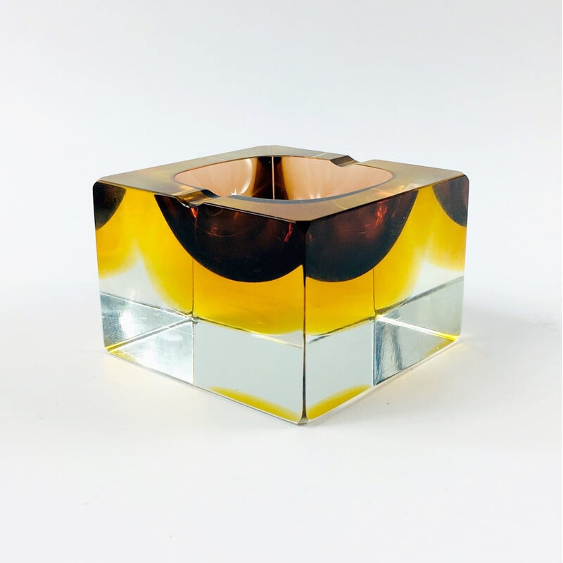 Vintage Murano glass ashtray by Flavio Poli for Seguso, Italy 1970s