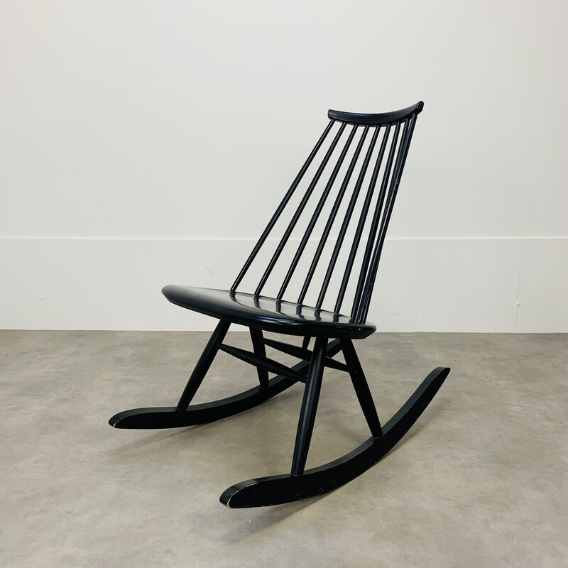 Vintage black "Mademoiselle" rocking chair by Ilmari Tapiovaara, 1960s