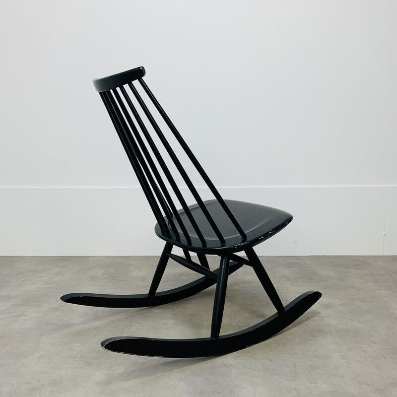 Vintage schommelstoel "Mademoiselle" zwart van Ilmari Tapiovaara, 1960