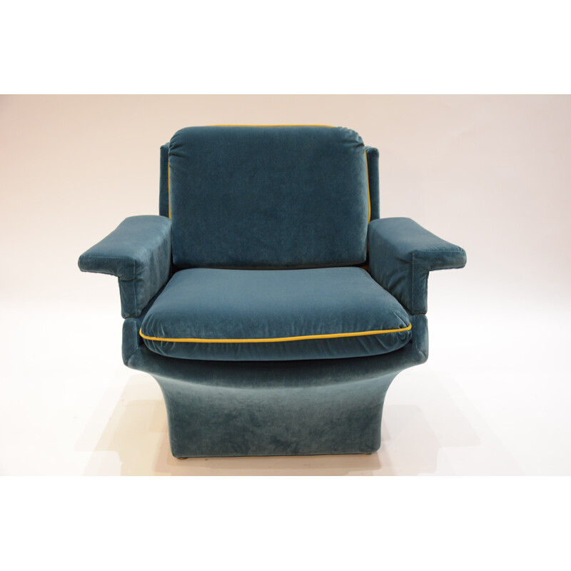 Blue armchair model Cube - 1970s